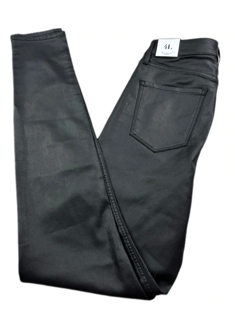 NWT! White House Black Market The High Rise Skinny Coated Black Size 4L